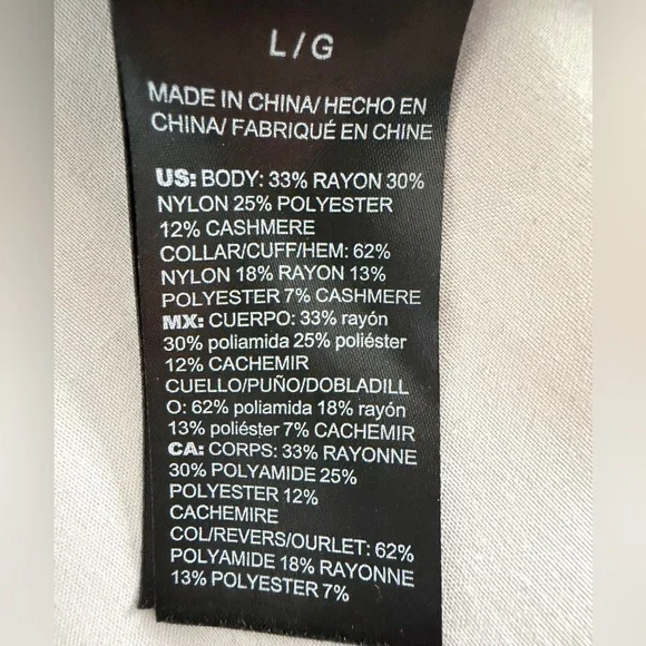 White House Black Market Gray V-Neck Cashmere Blend Sweater – Size L - Picture 14 of 14